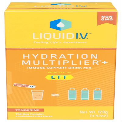 LIQUID IV Tangerine Hydration Drink Mix 8 Count, 0.56 OZ