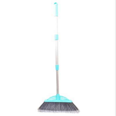 Xifando Three-Section Telescopic Aluminum Alloy Rod Long-Handled Broom (Light Blue)