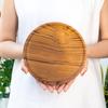 Rainforest Bowls Set of 2 8" Round Javanese Teak Wood Plates- Perfect for Everyday Use- Hot & Cold Friendly, Ultra-Durable, Premium Wooden Plates- Handcrafted by Indonesian Artisans view 4