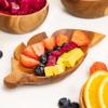 Rainforest Bowls Set of 2 Leaf Javanese Teak Wood Appetizer Plates- 7.5"x4.5"- Perfect for Everyday Use- Hot & Cold Friendly, Ultra-Durable, Premium Wooden Plates- Handcrafted by Indonesian Artisans view 2