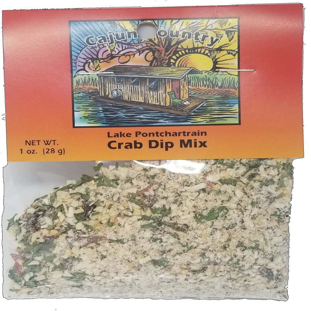Cajun Country Lake Pontchartrain Crab Dip Mix, 1 Ounce Packet (Seasons 3 Cups of Dip - No MSG Blend)