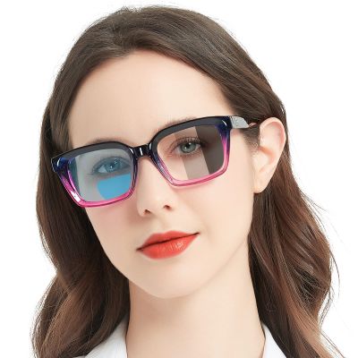 MARE AZZURO Photochromic Bifocal Reading Glasses Women Blue Light Blocking Oversized Readers Sunglasses 1.00 1.50 2.00 2.50 3.00 3.50 4.00 (Purple, 200)