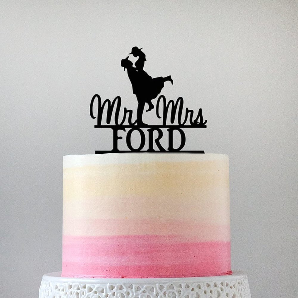 Cake Topper Customized Name Country Western Wedding Cake Topper Cowboy Hat And Boots Personalized with Name Custom Cowboy Wedding Cake Topper Cowboy Western Theme