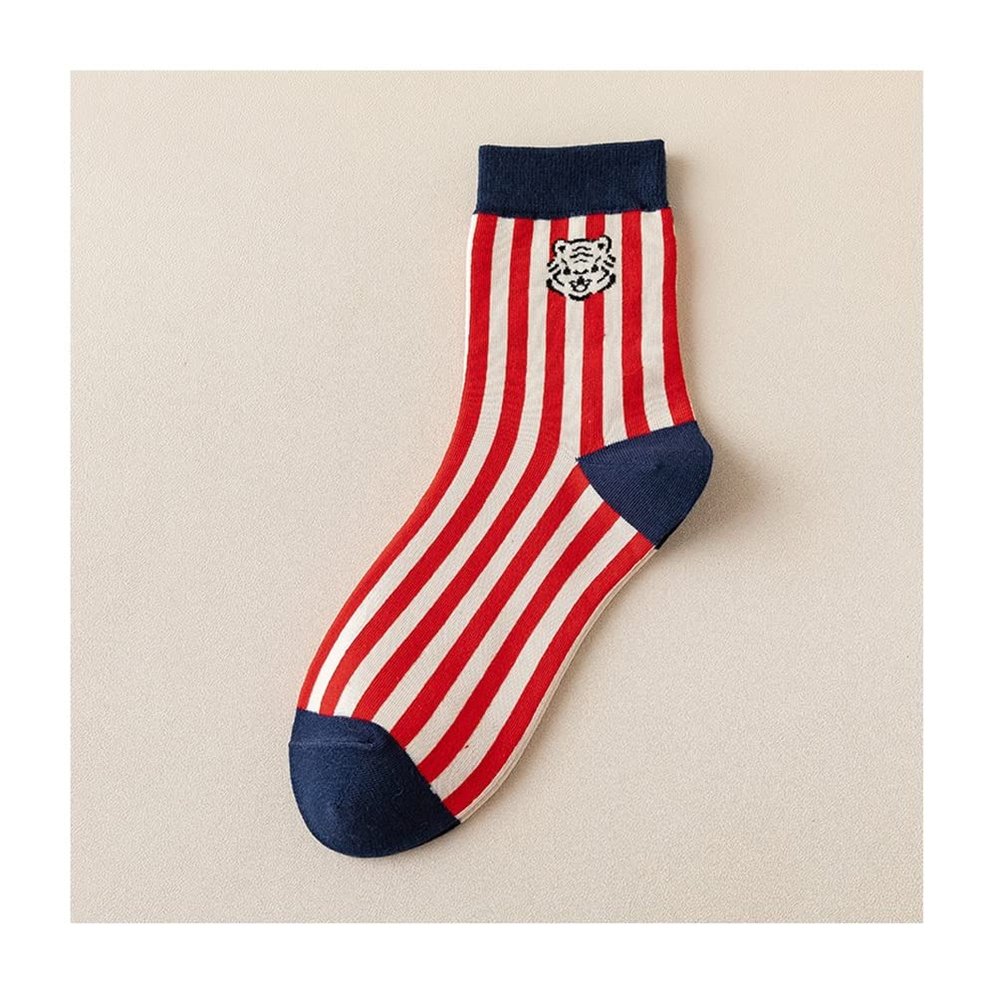 Chinese New Year Red Socks, Comfortable Natal Year Cotton Women's Socks, 1 Pair, 36-40 (Color : Style 7)