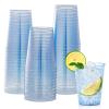 JOLLY CHEF 100 Pack 10 oz Blue Plastic Cups, Blue Disposable Tumblers, Elegant Glitter Party Drinking Cups for Wedding, Thanksgiving Day, Christmas Halloween view 1