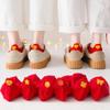 Chinese New Year Red Socks, Embroidered Natal Year Men's and Women's Socks and Boat Socks, 4 Pairs, 36-42 (Color : Style 1) view 2