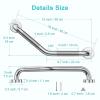 16 Inch Angled Grab Bar 2 Pack, ZUEXT Anti Slip Shower Grab Bar Handles,Chrome Stainless Steel Knurled Bathroom Balance Bar, Safety Hand Rail Support,Handicap Elderly Injury Senior Assist Bath Handle view 2