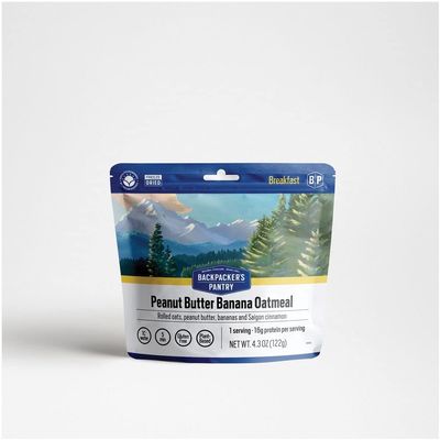Backpacker's Pantry Peanut Butter Banana Oatmeal | Freeze Dried Backpacking & Camping Food | Emergency Food | 16 Grams of Protien, Vegan, Gluten-Free | 1 Count