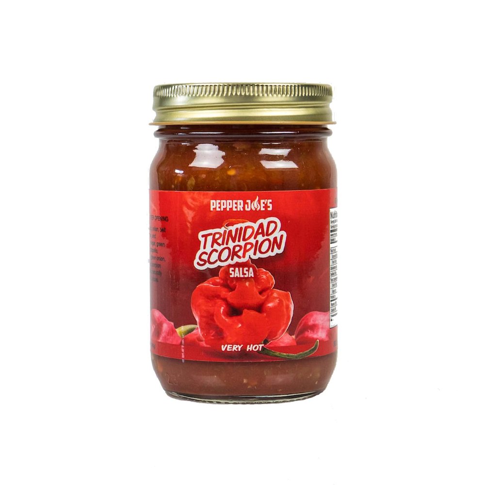 Pepper Joes Trinidad Scorpion Salsa  Dangerously Delicious Superhot Salsa with Worlds 2nd Hottest Pepper  12 Ounce Jar of Spicy Salsa (2 Pack)