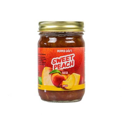 Pepper Joes Sweet Peach Salsa  Delicious Mild Spicy Salsa with Jalapeno, Cayenne, Bell Pepper, and Fresh Ingredients  12 Ounce Jar of Sweet and Spicy Salsa (2 Pack)