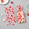 Domkier 100Pcs Valentine Cellophane Gift Bags Candy Bags Treat Bags, 4 Assorted Styles Love Heart Treat Bags with Gold Twist Ties for Valentine Party Supplies (Red) view 3