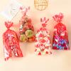 Domkier 100Pcs Valentine Cellophane Gift Bags Candy Bags Treat Bags, 4 Assorted Styles Love Heart Treat Bags with Gold Twist Ties for Valentine Party Supplies (Red) view 4