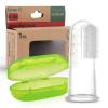 haakaa Silicone Baby Finger Toothbrush Set, Babys First Toothbrush with Case, Soft Bristle Toothbrush for Infant Oral Care, 3 Months + view 1