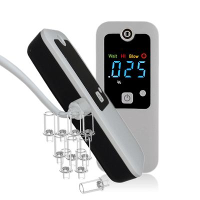 iBACheck Breathalyzer with 10 Memories and LED Display Visible at Night (White 088)