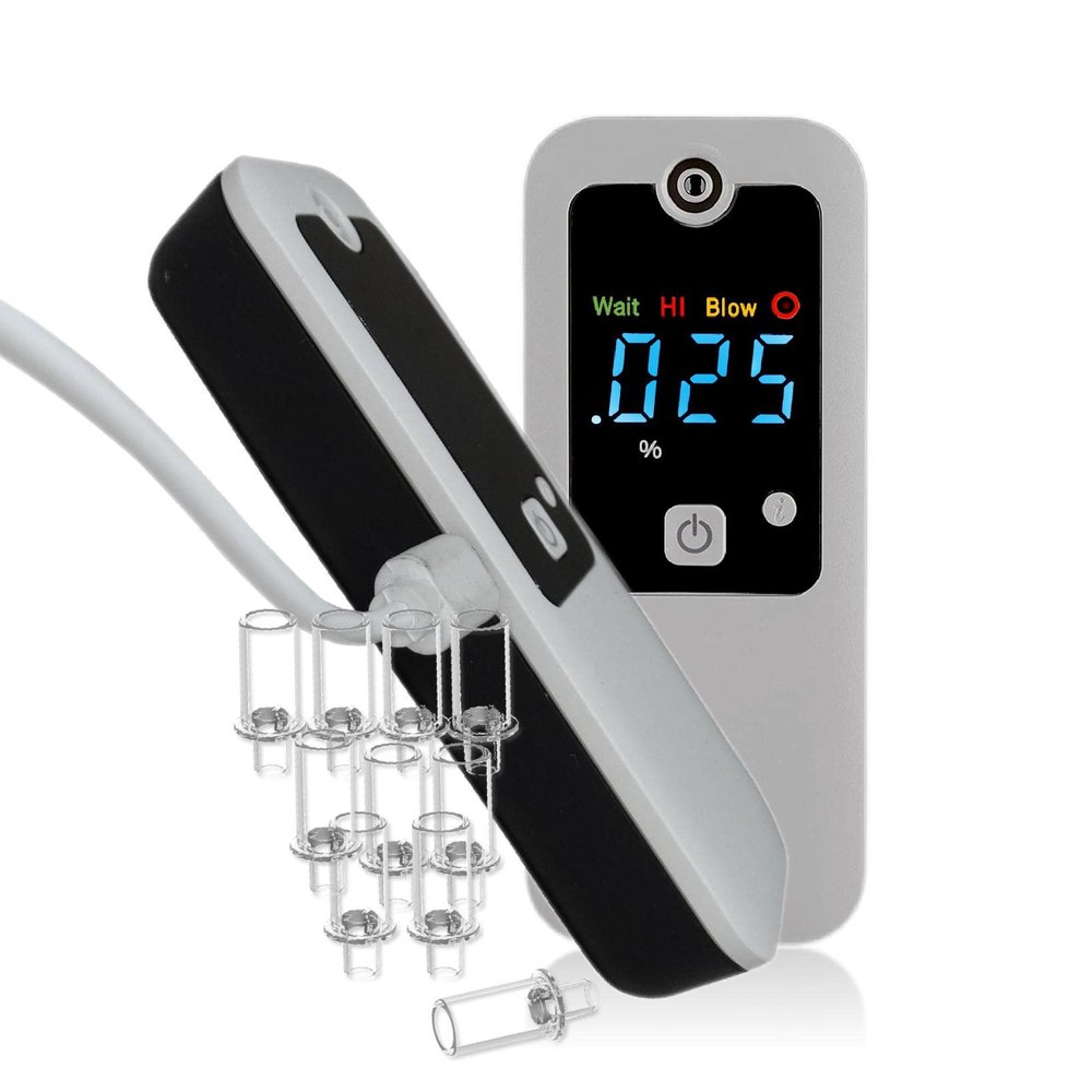 iBACheck Breathalyzer with 10 Memories and LED Display Visible at Night (White 088)