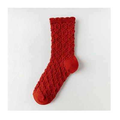 Chinese New Year Red Socks, Girl Cotton Socks with Three-Dimensional Patterns, 2 Pair, (Color : Style 5, Size : 36-40)
