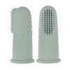 haakaa Silicone Baby Finger Toothbrush, Oral Care for Infants&Babies&Toddlers&Kids, Soft Food Grade Silicone, 0 Months+, 2 Pack, Pea Green view 1