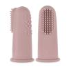 haakaa Silicone Baby Finger Toothbrush, Oral Care for Infants&Babies&Toddlers&Kids, Soft Food Grade Silicone, 0 Months+, 2 Pack, Blush view 1