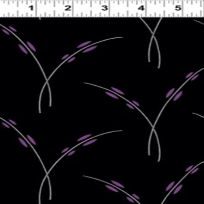 Clothworks Purple Reign Y3368 3 Black Rice Stem
