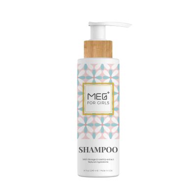 MEG+ Sulfate Free Shampoo for Baby Girl from organic aloe extract, olive oil, tea tree oil, and dandelion extract | Moisturizing shampoo | Mild for babys scalp & hair | Mineral & vitamin E 8oz 240ml