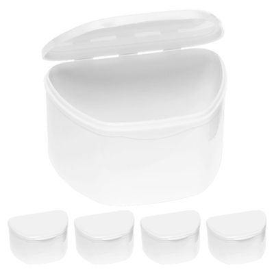 White 30 Bulk Pack Denture Cases, Dental Box For Artificial Teeth, Mouth Guard, Night Guard, Gum Shields, Retainers - Soaking & Cleaning Supplies For Travel, Storage Containers
