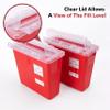 Alcedo Sharps Container for Home and Professional Use 5 Quart (2 Pack), Biohazard Needle and Syringe Disposal, Mailbox Style Lid, Medical Grade view 4