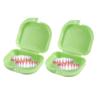 AKOAK 2 Pcs Oral Protection Storage Case, Denture Storage Case, with Vent Hole, Suitable for Office, Travel, Home - Light and Small, Snap-Tight Retainer Holds (Green) view 2