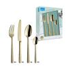 Amefa PVD Felicity Cutlery Set, Champagne, 24-Piece Dining Cutlery Set, for 6 People, 18/0 Stainless Steel, 13/0 Blade Steel, Hammered Handle with Knife, Fork, Spoon and Coffee Spoon view 1