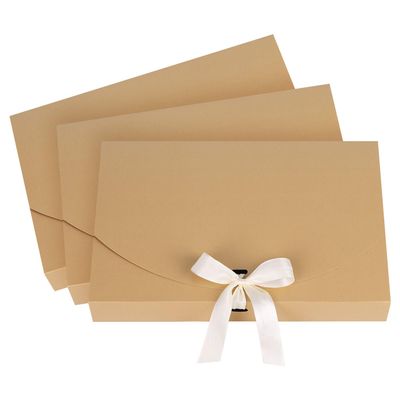 10 Pack Gift Card Boxes Large Luxury Gift Envelope Wrapping Box with Lid Ribbon Shirt Gift Box for Birthday Wedding Proposal Parties Christmas Valentine New Year Gift Present Packaging Box