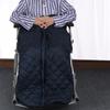 WONOOS Wheelchair Blanket for Elderly with Zipper and Villus,Warm and Cosy Wheelchair Cover for Adults for Leg and Lower Body,Black view 2