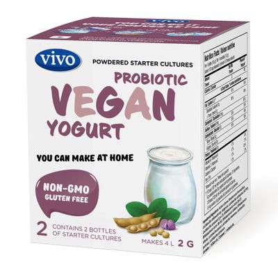 VIVO Vegan Yogurt Starter  Vegan Yogurt Culture Starter with Probiotics - 5-Box (10 Bottles) Pack - Makes Up to 30 Quarts of Probiotic Vegan Yogurt