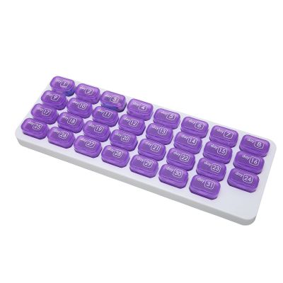 Monthly Pill Organizer, 31 Day Pill Case Comfortable Grip Plastic Hold Supplements for Vitamins for Fish Oils for Home for Travel