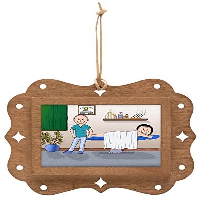 Personalized Massage Therapist - Male, Female Client Wooden Key Chain