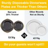 Nervure 100PCS Black Gold Plastic Plates - 7.5 inch Black Plastic Plates with Gold Rim - Disposable Dessert Plates for Wedding & Party view 3