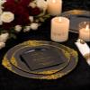 Nervure 100PCS Black Gold Plastic Plates - 7.5 inch Black Plastic Plates with Gold Rim - Disposable Dessert Plates for Wedding & Party view 4