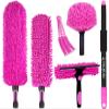 CALBEAU 15 Foot Dusters for Cleaning, Duster with Extension Pole 7-15ft, Microfiber Feather Duster Used for Cleaning Ceiling Fan, High Window, Blinds, Shutters, Sofa, Cobweb Duster for Home (12 PCS) view 1