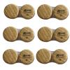 MUDOR 6 Pack Wood Grain Contact Lens Case, Contact Lens Box Holder Container Soak Storage Kit, Mini Contact Lens Travel Case with Leak-Proof Packaging,Wood color view 1