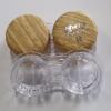 MUDOR 6 Pack Wood Grain Contact Lens Case, Contact Lens Box Holder Container Soak Storage Kit, Mini Contact Lens Travel Case with Leak-Proof Packaging,Wood color view 3