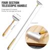 Aznrszy Oversize Back Scratcher Extendable, Backscratchers for Men Women with Wooden Handle Steel Massage Roller Wider Claw, Sturdy Manual Body Scratcher Massager Extend Up to 62CM view 3