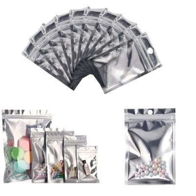 100 Pcs Resealable Mylar Bags Smell Proof Pouch Aluminum Foil Packaging Plastic Bag,Small Mylar Storage Bags For Candy,Jewelry,Screw(Silver, 3.5 x 6.3 inch)