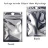 100 Pcs Resealable Mylar Bags Smell Proof Pouch Aluminum Foil Packaging Plastic Bag,Small Mylar Storage Bags For Candy,Jewelry,Screw(Silver, 3.5 x 6.3 inch) view 2