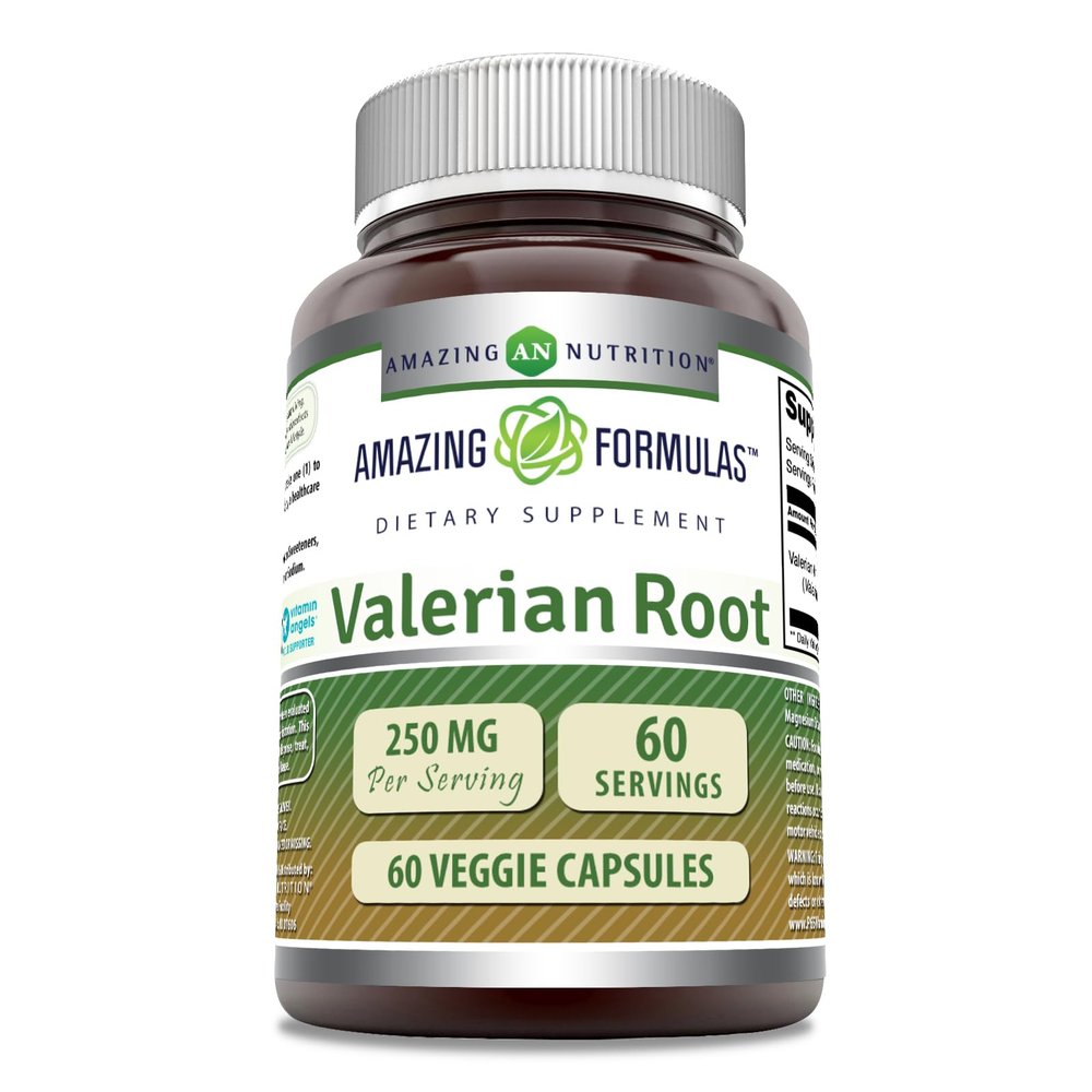 Amazing Formulas Valerian Root 4:1 Extract Supplement | 250 Mg | 1000 Mg Equivalent | 60 Veggie Capsules | Non-GMO | Gluten Free | Made in USA