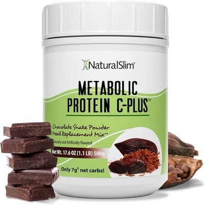 Metabolic Protein C-Plus, Whey Protein Powder & Shake Meal Replacement with Vitamin C, L-Glutamine & Digestive Enzymes, Low Carb Protein Drink, Support Metabolism, Energy & Gut health 1.1 lb Chocolate