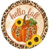 12"Dia Hello Fall W/Pumpkin/Sunflower view 1