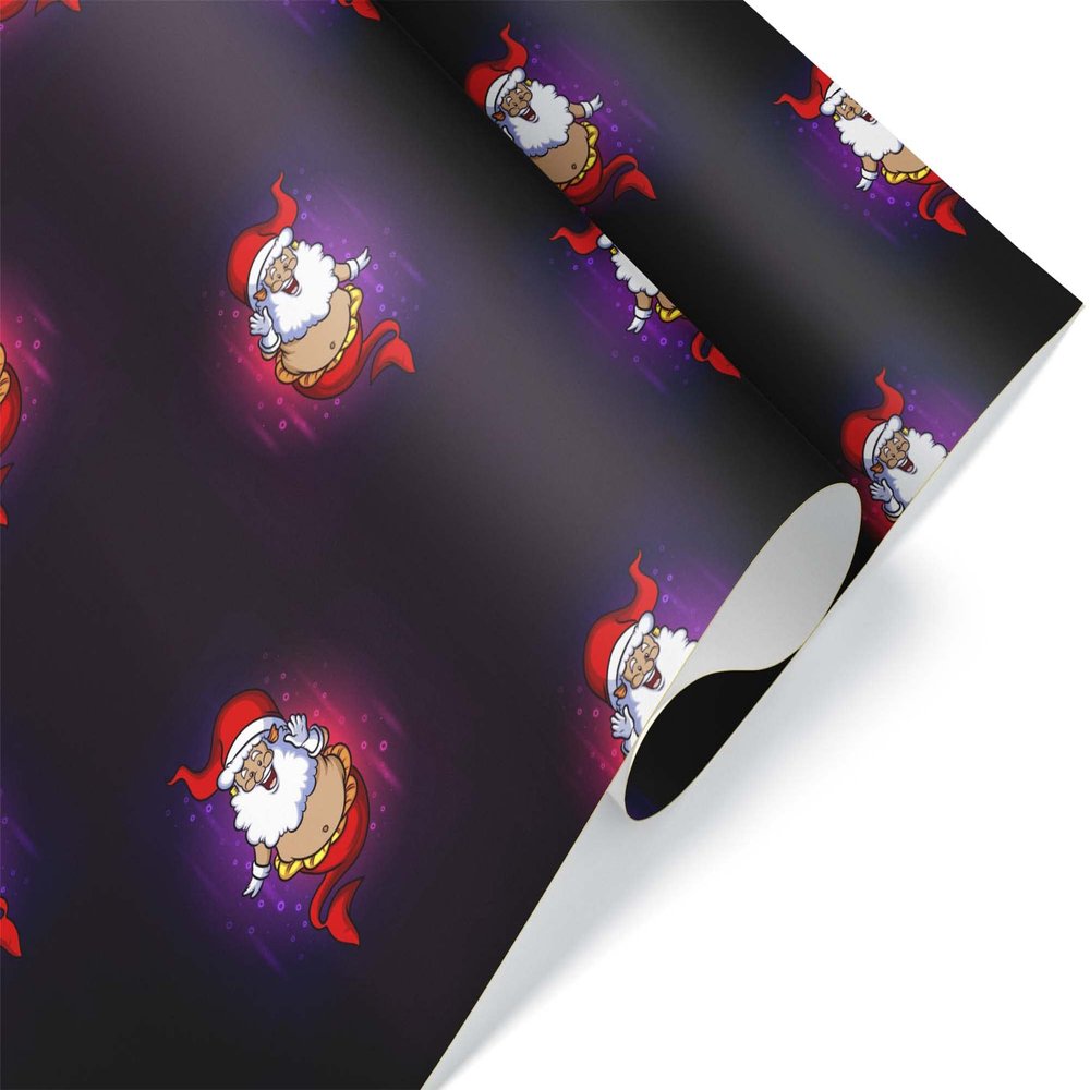 Funny Mermaid Santa Mersanta Christmas Wrapping Paper Premium Weird Gift Wrap (12 foot x 30 inch roll)