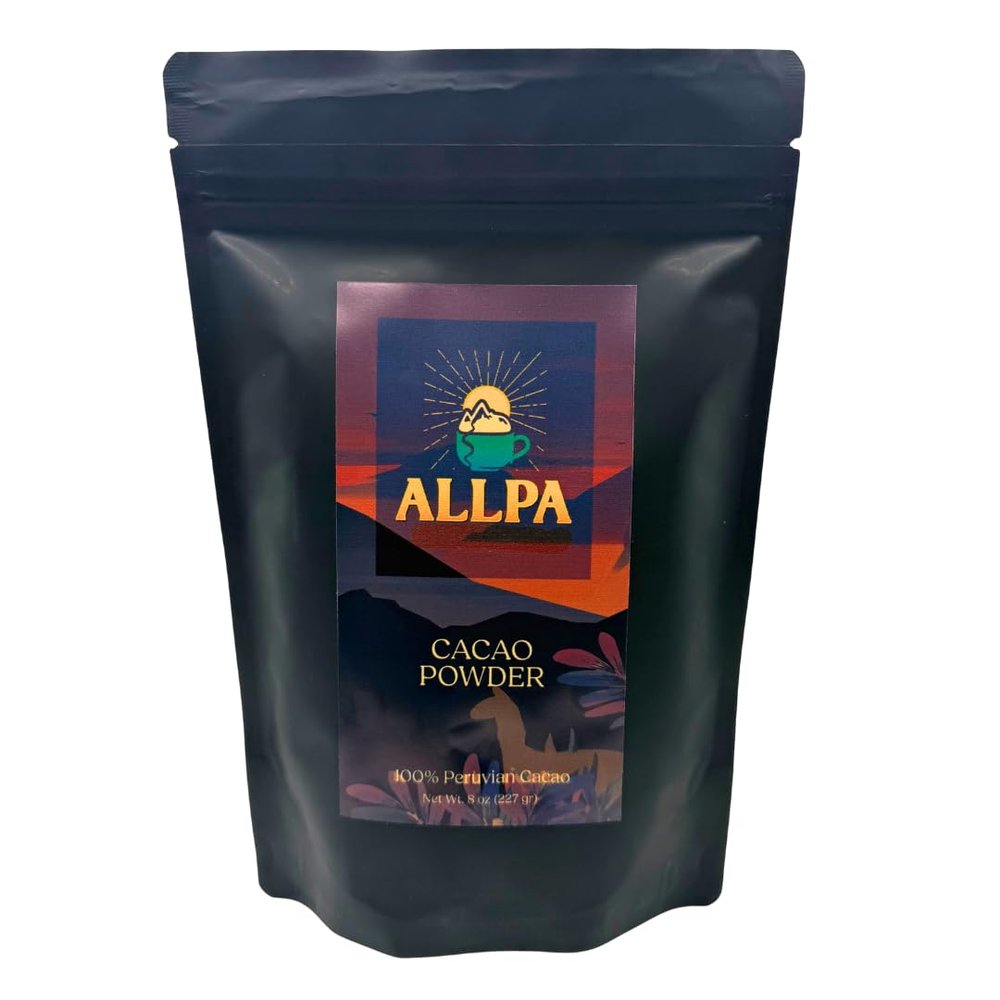 Allpa Peruvian Cacao Powder 8 oz, Premium Cacao Powder, All Natural Cacao, Peruvian Super Food, High Fat Cacao, Rich In Antioxidants, Essential To Any Healthy Diet