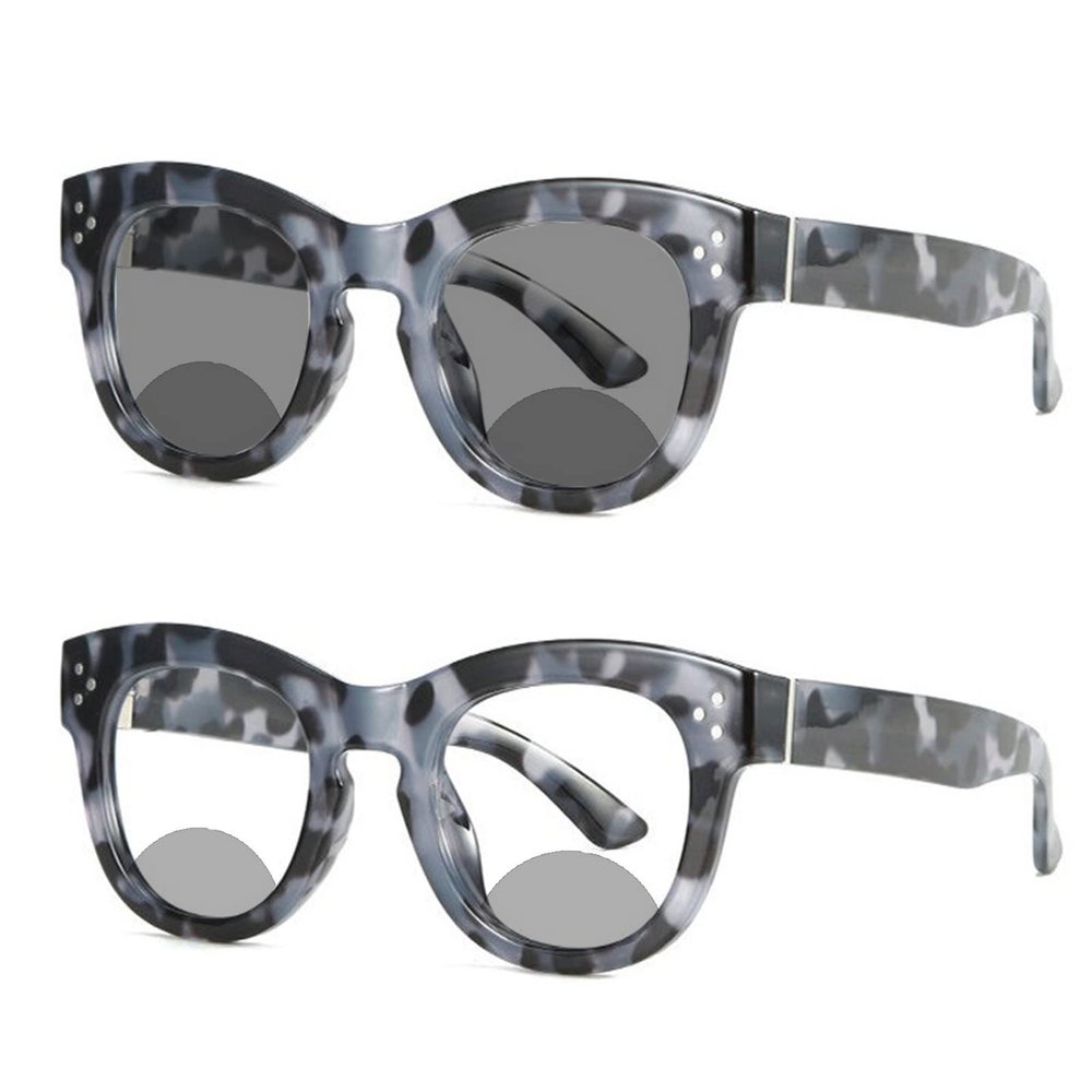 Oversized Square Transition Photochromic Bifocal Reading Glasses For Women men Magnifier Presbyopia Sunglasses Readers (blue, 150 magnification)