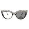 outdoor Bifocal Reading Glasses For Women with Rhinestone Transition Photochromic cat eye Sunglasses Reader U400 (white, 325 magnification) view 1