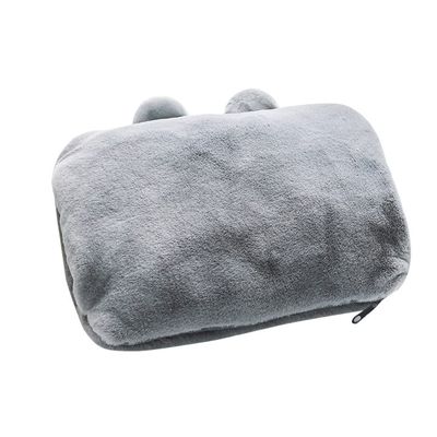 YKHB Hot Water Bag Hot Water Bottle Cute Rechargeable Hot Water Bag with Plush Cover for Menstrual Cramps Or Muscle Aches Back Pain Reusable (Color : Gray, Size : 10.3x6.7 inches)