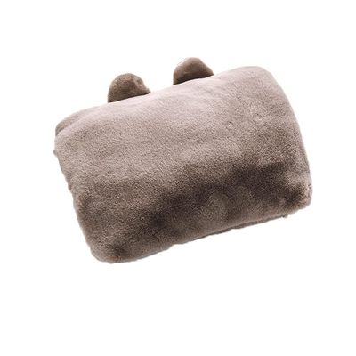 YKHB Hot Water Bag Hot Water Bottle Cute Rechargeable Hot Water Bag with Plush Cover for Menstrual Cramps Or Muscle Aches Back Pain Reusable (Color : Brown, Size : 10.3x6.7 inches)